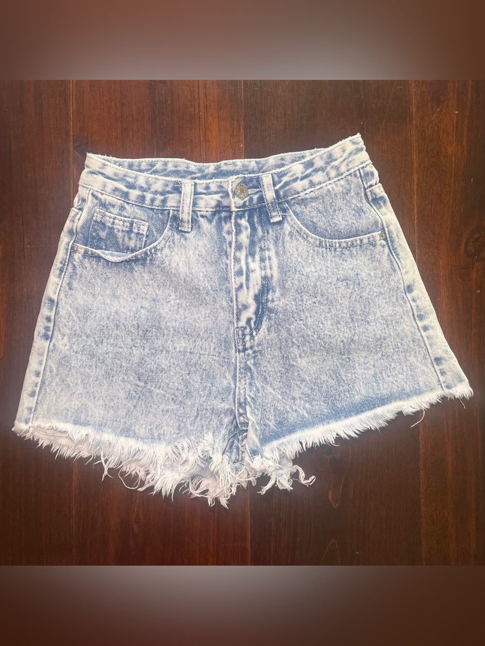 Acid Wash Denim Shorts